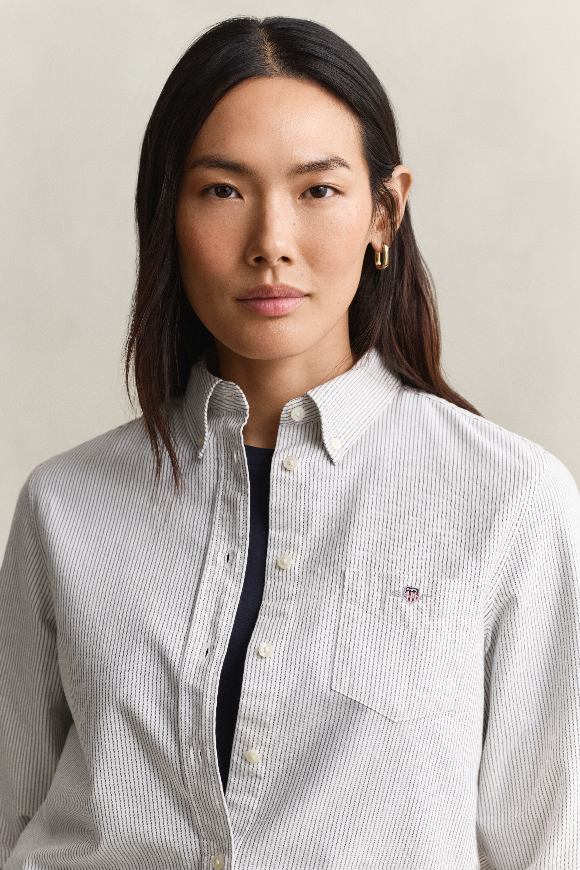 Chemise en coton Oxford classique à rayures