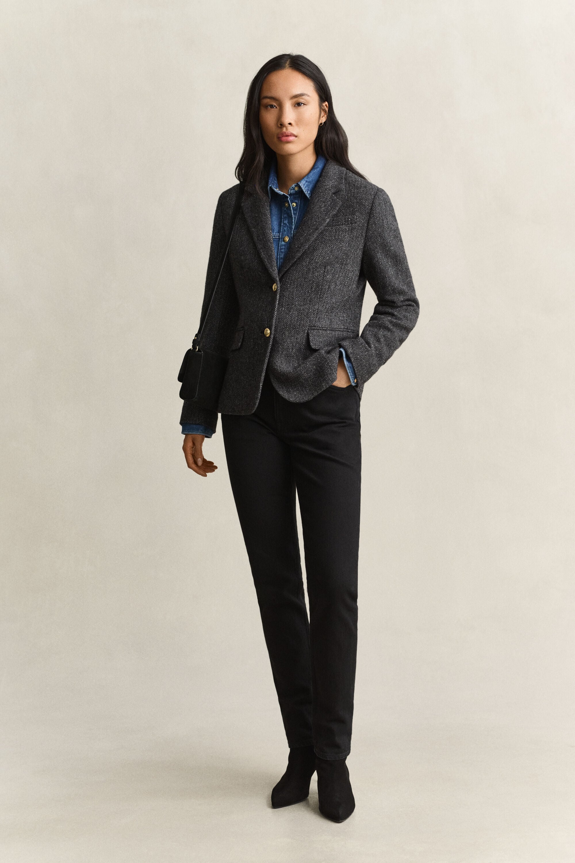 Veste blazer à chevrons