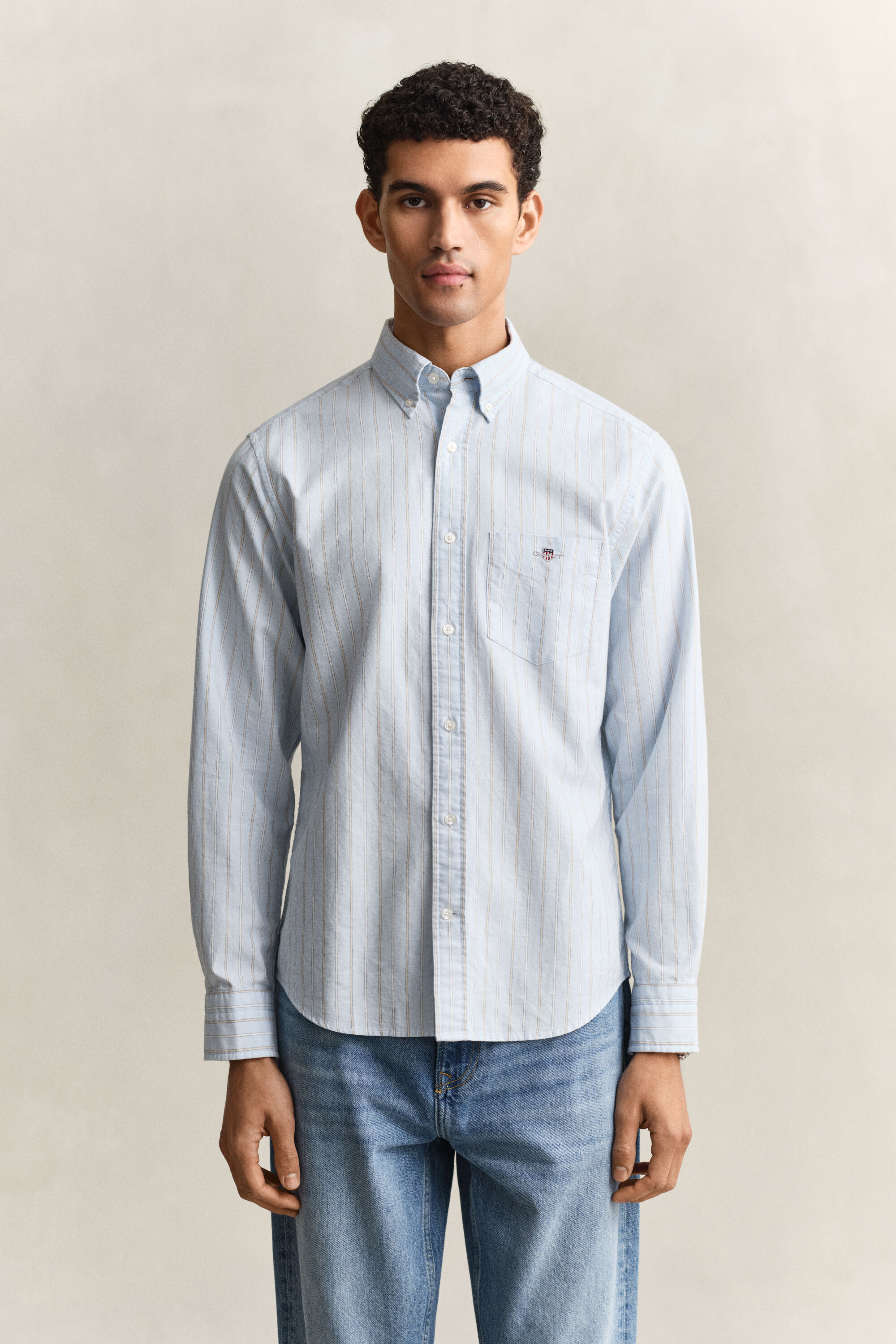 Chemise en coton Oxford classique à rayures