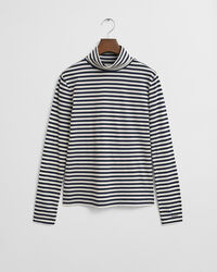 Haut col roulé en coton léger à rayures