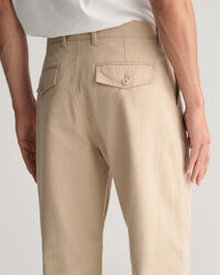 Pantalon chino en coton et lin regular fit