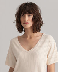 T-shirt fendu à manches courtes rallongées Detail