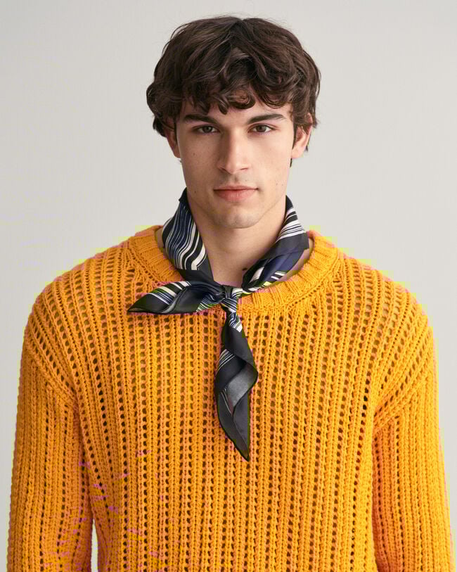 Foulard en soie à rayures peintes