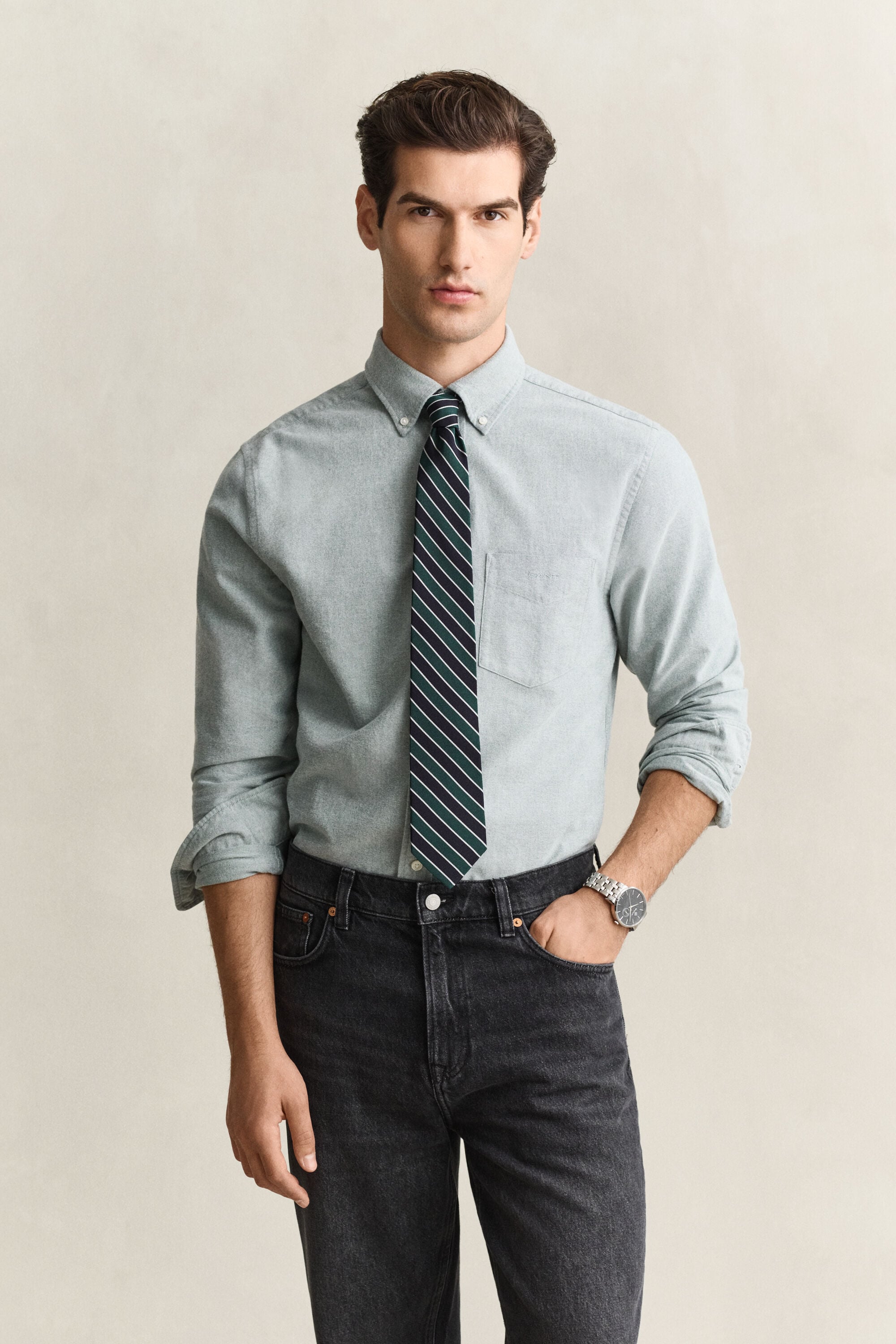 Chemise en coton Oxford brossé