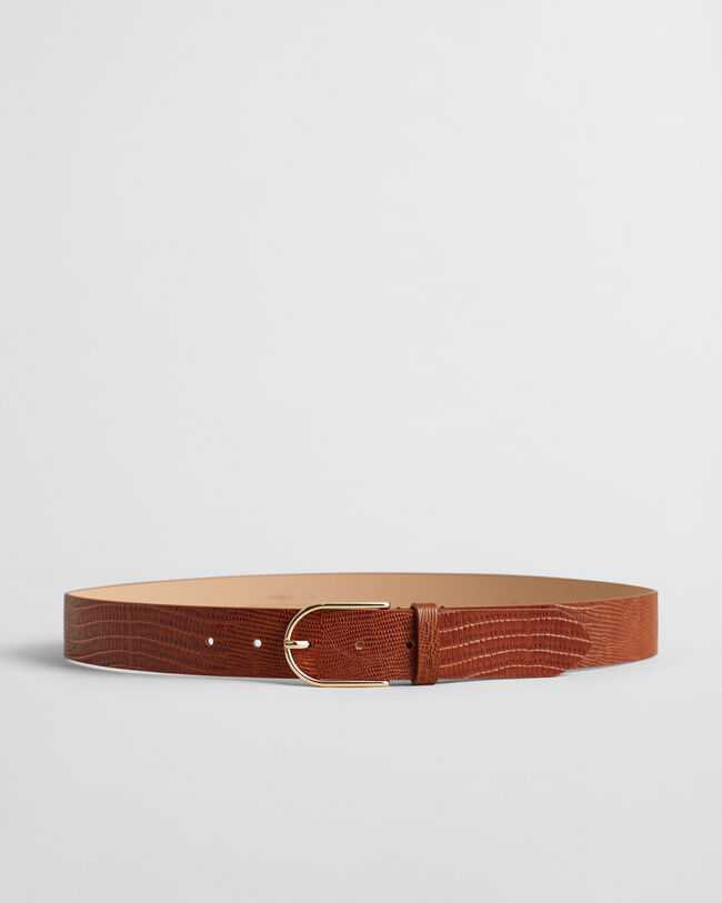 Ceinture en cuir &agrave; motif l&eacute;zard