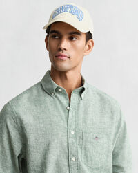 Chemise coupe regular en coton et lin