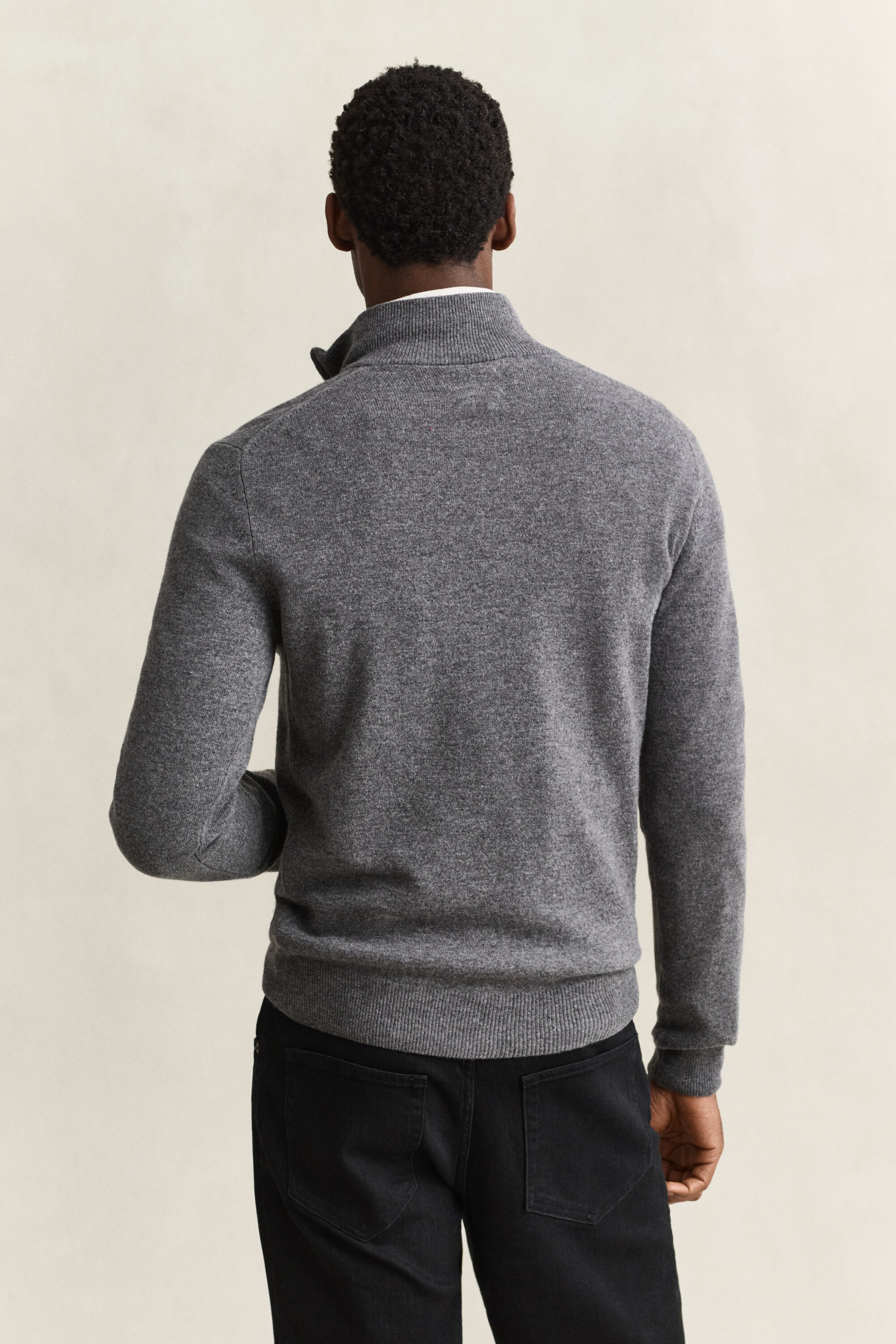 Pull à demi-zip en laine d’agneau