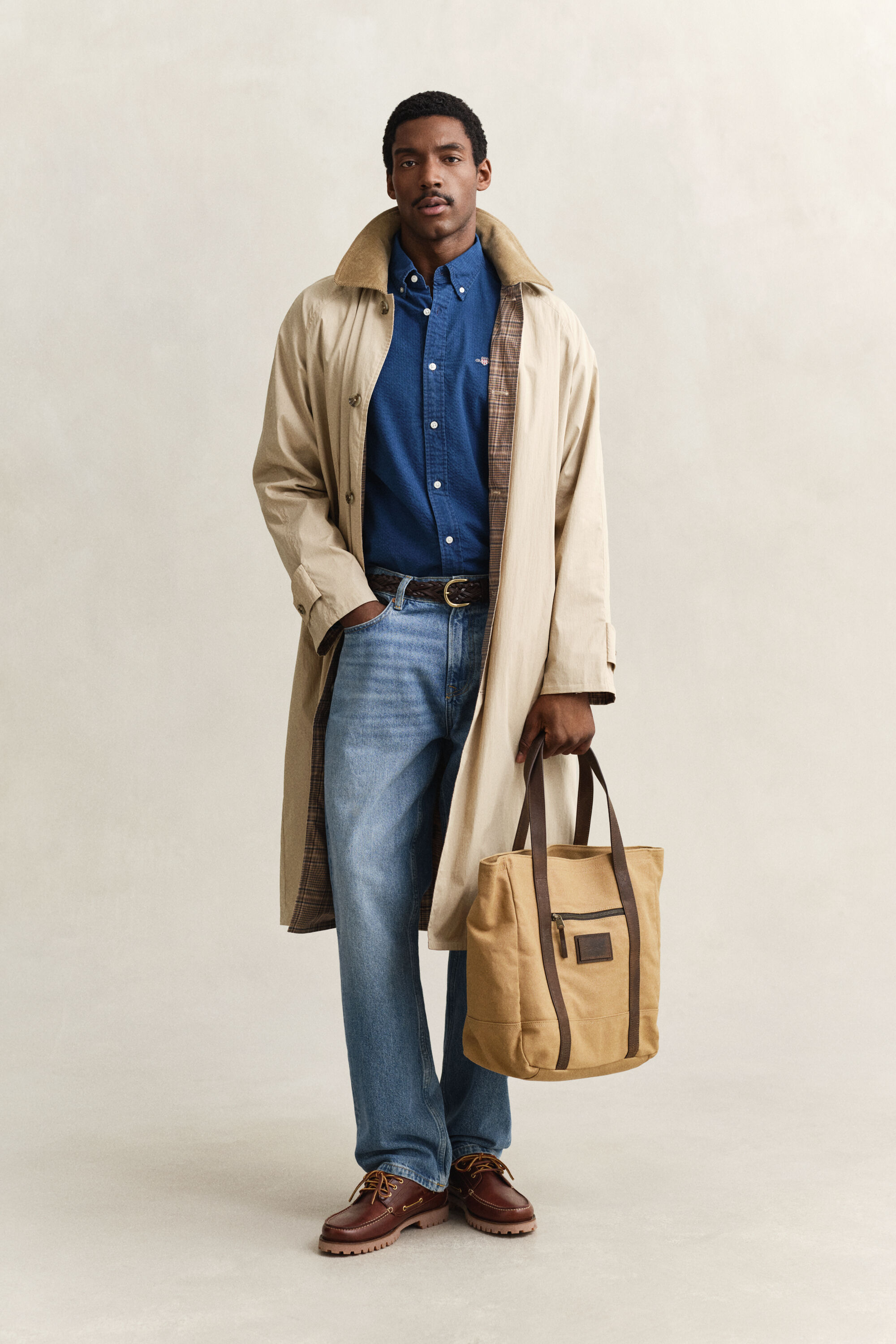 Chemise en seersucker indigo