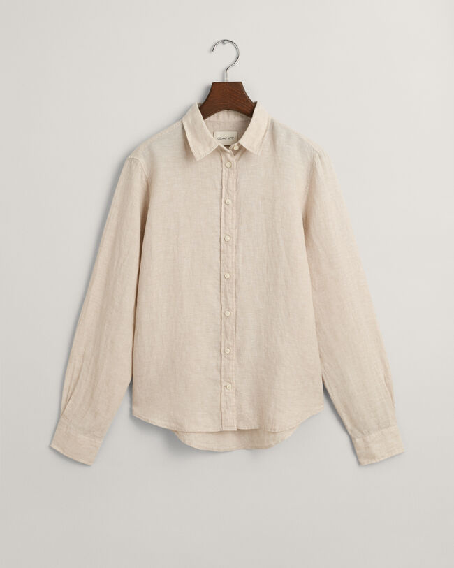 Chemise regular fit en chambray de lin