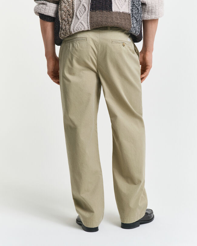 Pantalon chino coupe décontractée en sergé de coton