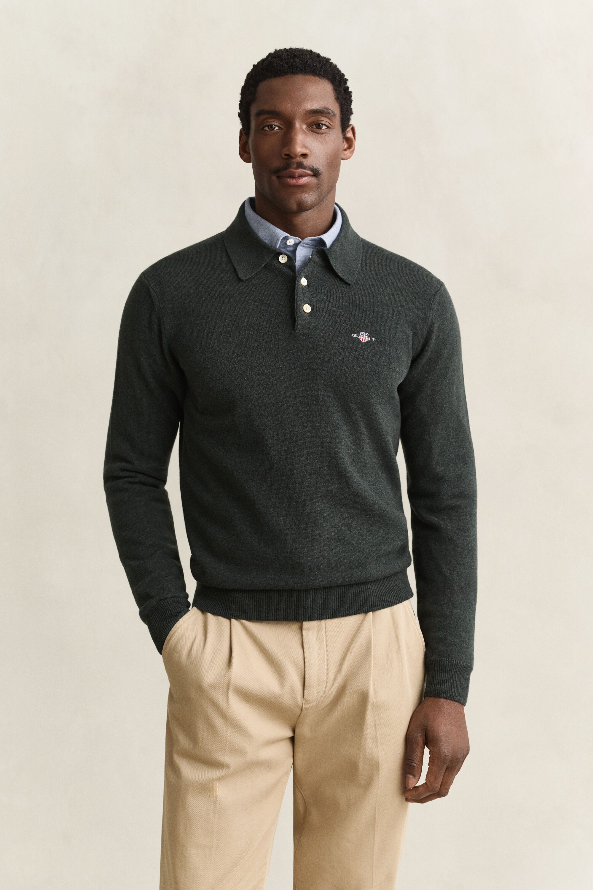 Pull polo en laine d'agneau ultrafine