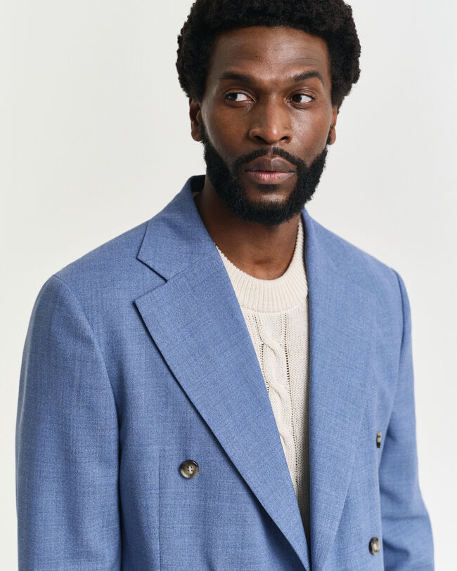 Veste de costume coupe regular en laine moulinée