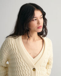 Cardigan col V en coton Textured