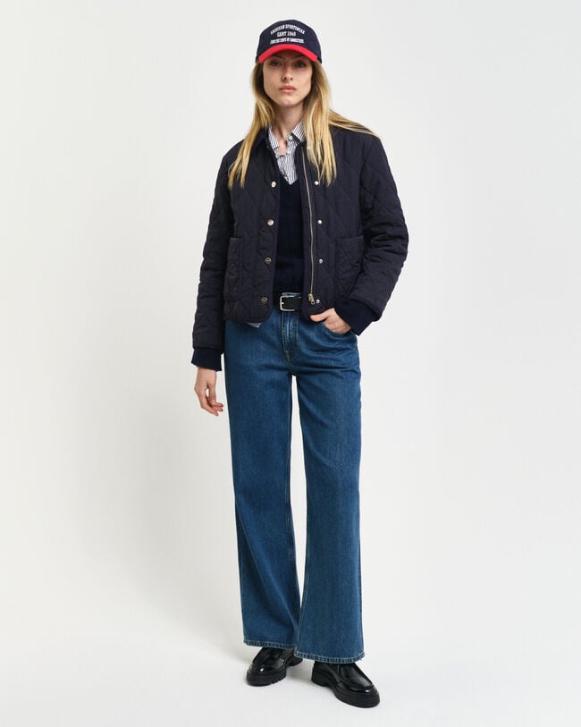 Veste matelassée avec finitions en velours côtelé