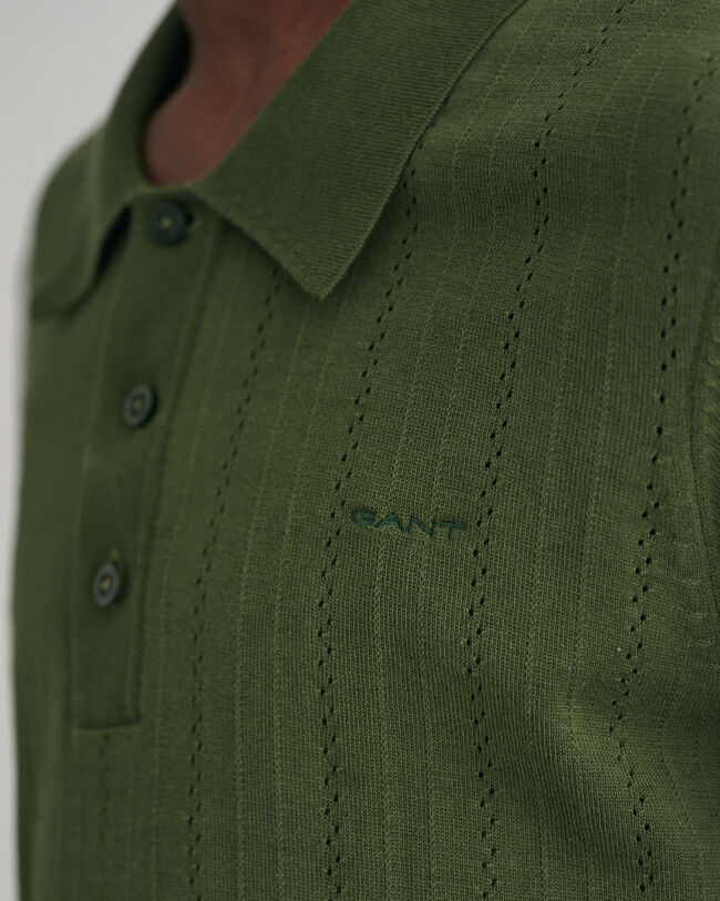 Pull fa&ccedil;on polo Pointelle Textured