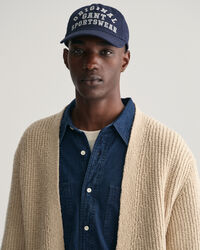 Cardigan côtelé en coton bouclé