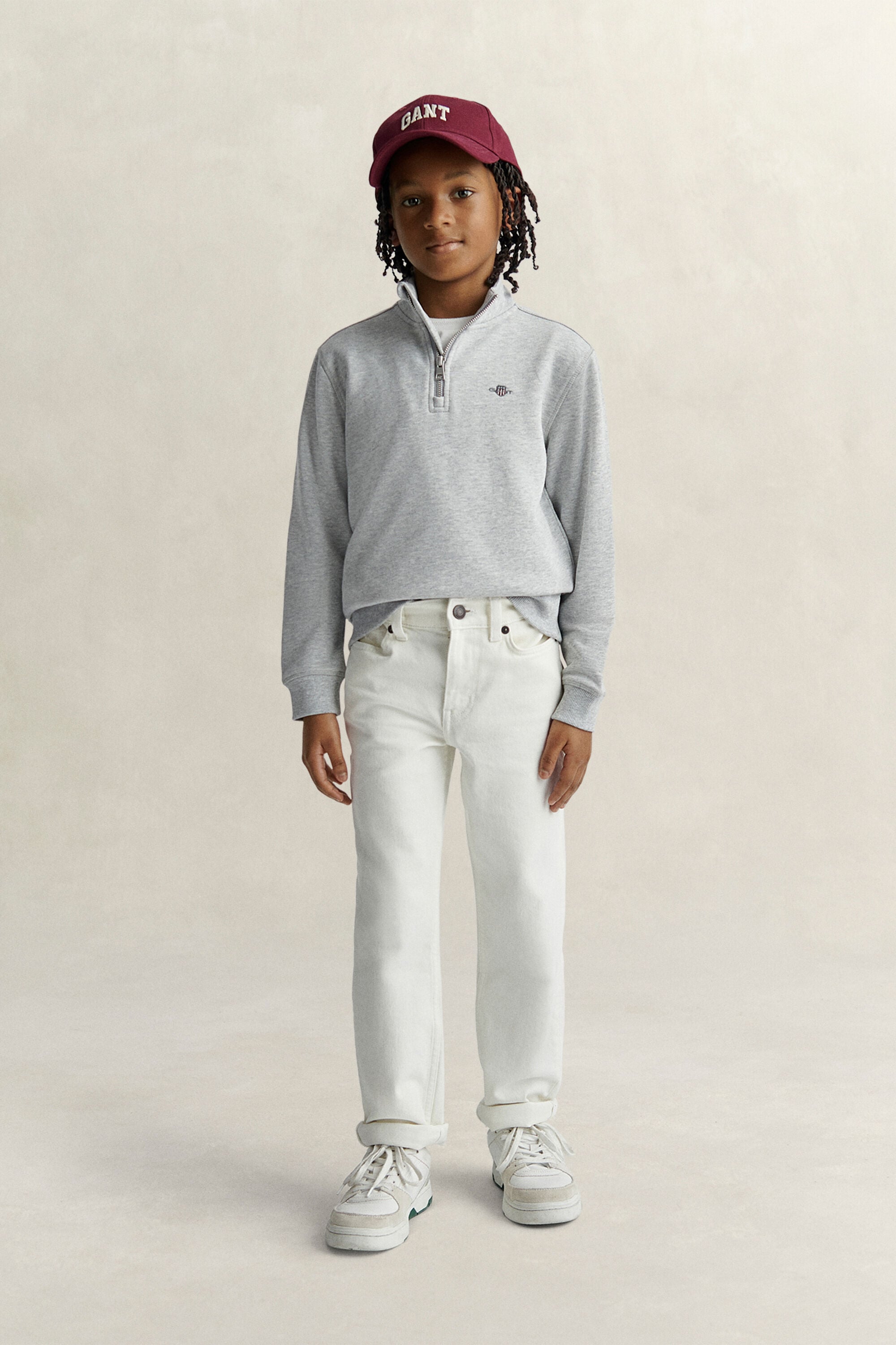 Sweat-shirt à demi-zip avec écusson Ado Garçon