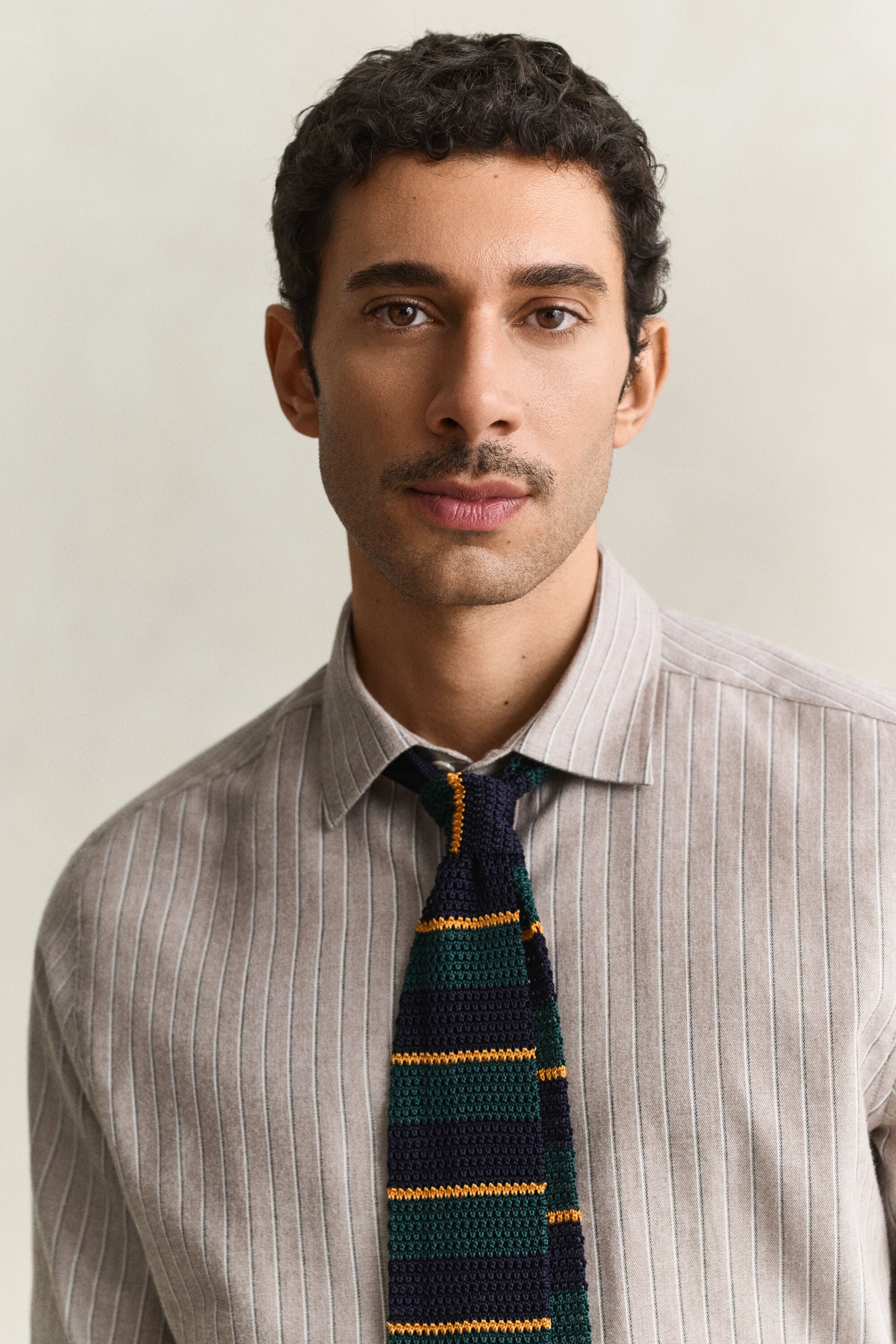 Chemise en flanelle chinée à rayures