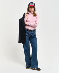 Haut col roulé côtelé à manches longues