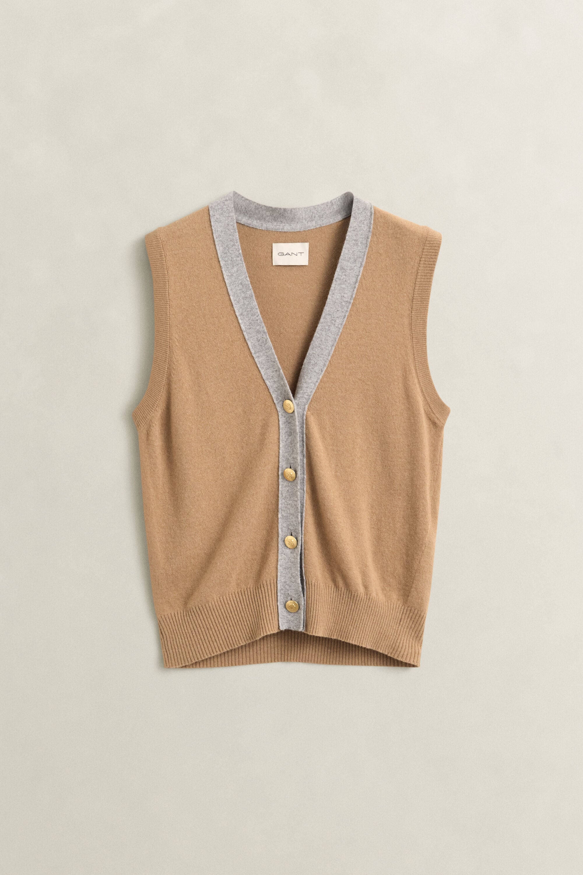 Pull sans manches en maille de couleurs contrastées