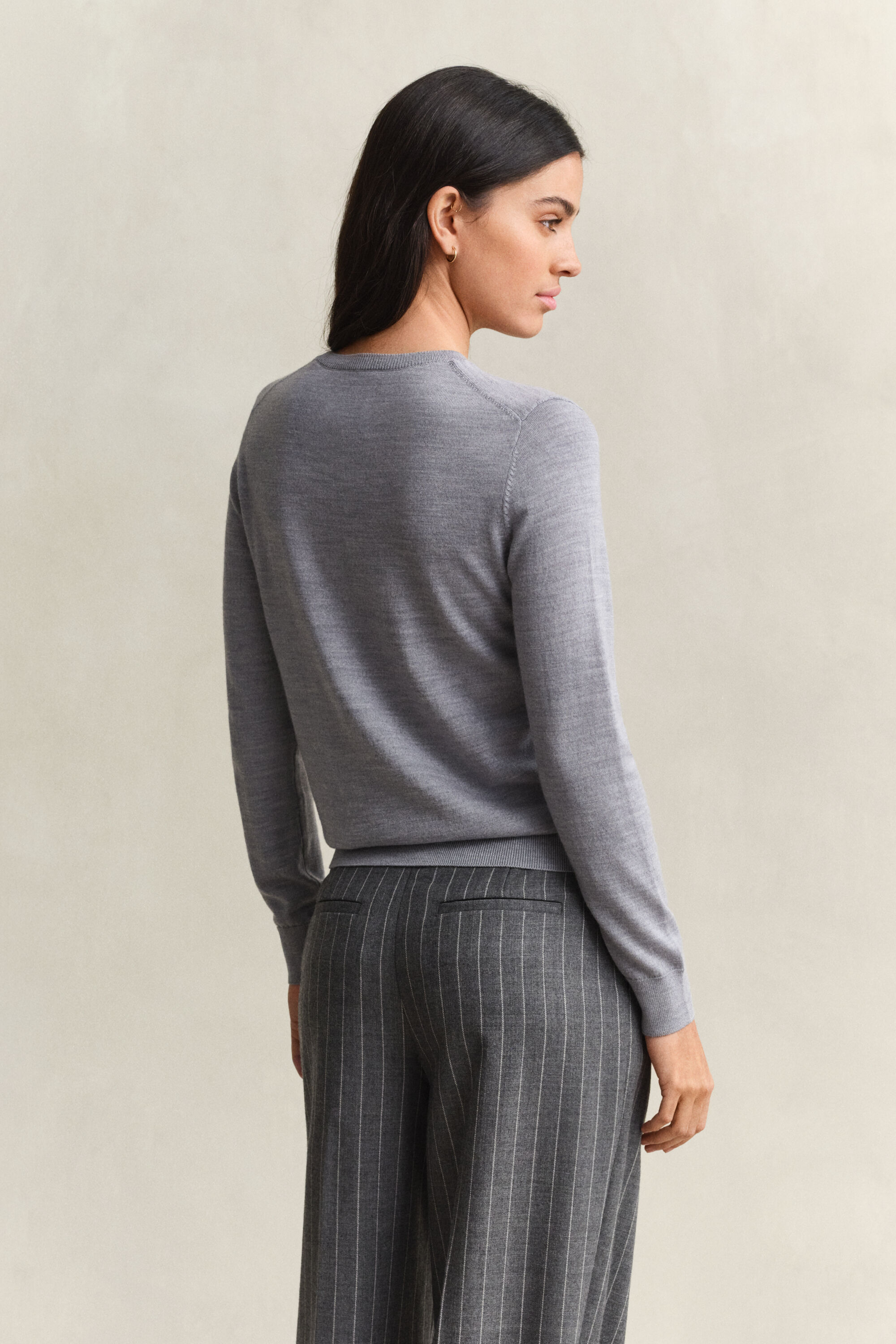 Pull col rond en laine mérinos extrafine