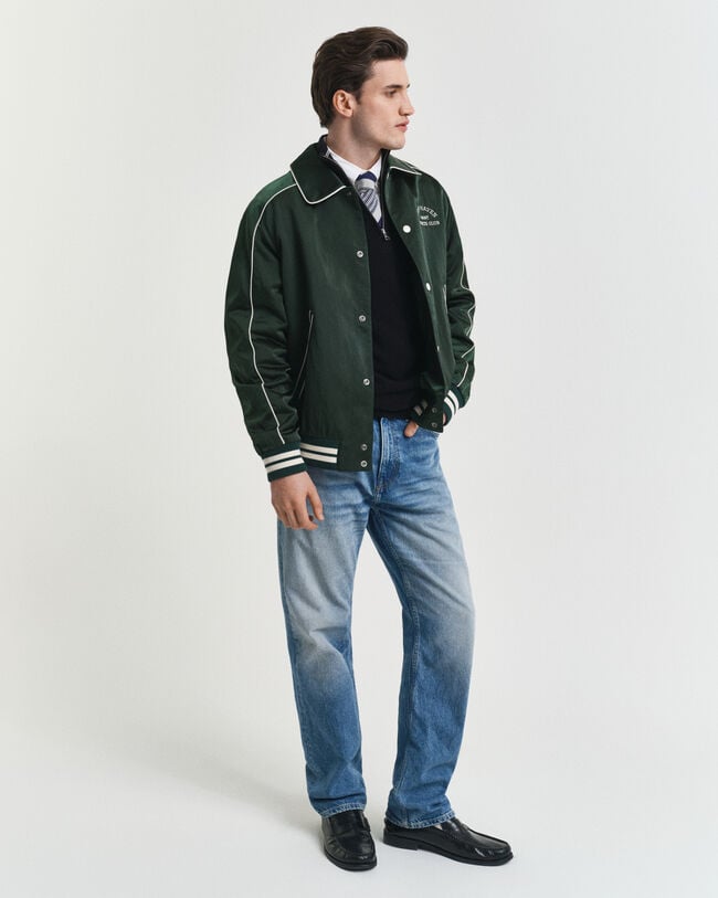 Pull à demi-zip en coton piqué