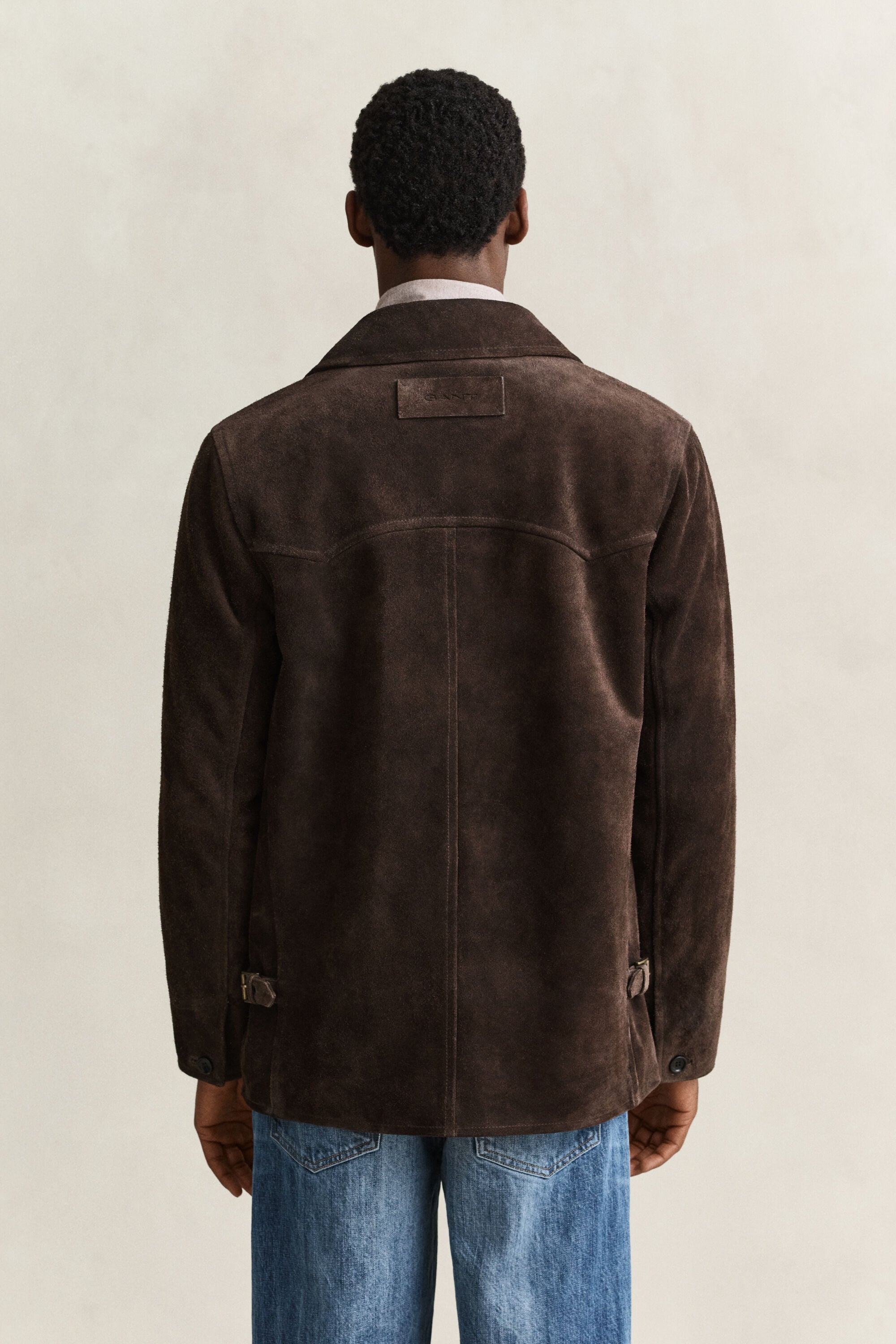 Veste mi-longue en daim