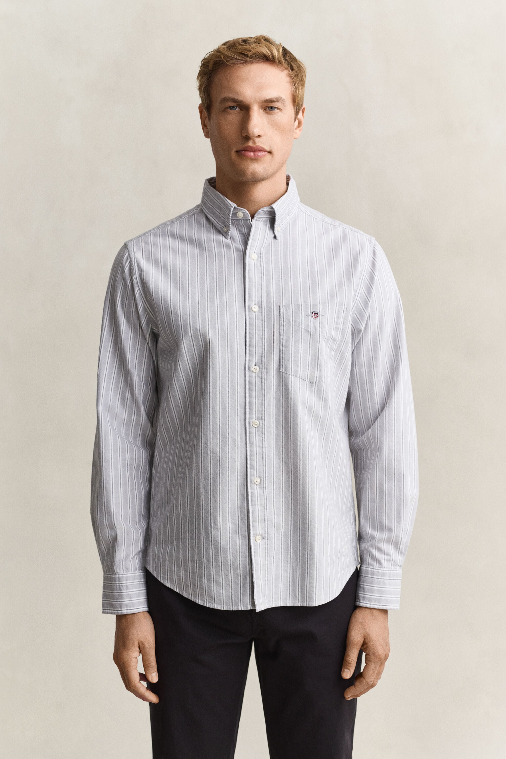 Chemise en coton Oxford classique à rayures
