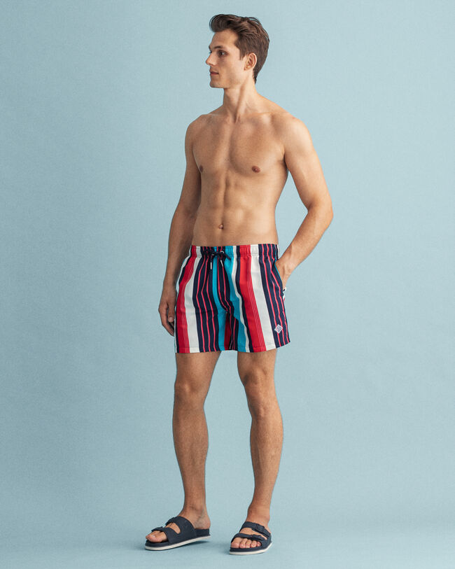 Short de bain classic fit &agrave; rayures
