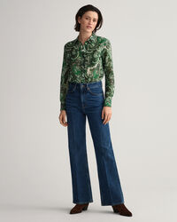 Chemise regular fit en coton et soie &agrave; motif cachemire