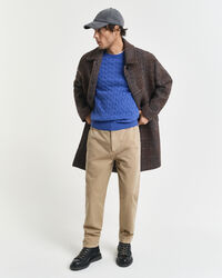 Pull col rond en maille de coton torsadée