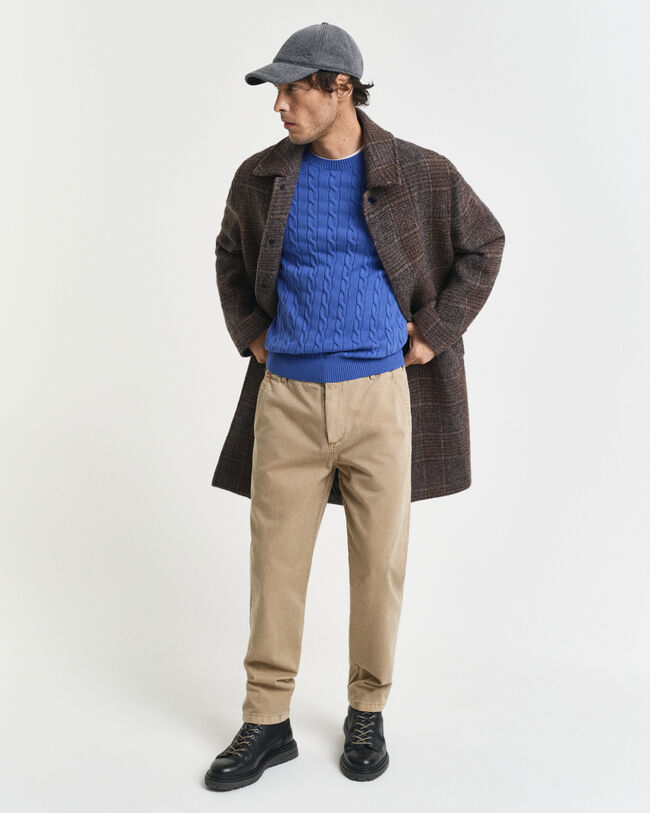 Pull col rond en maille de coton torsadée