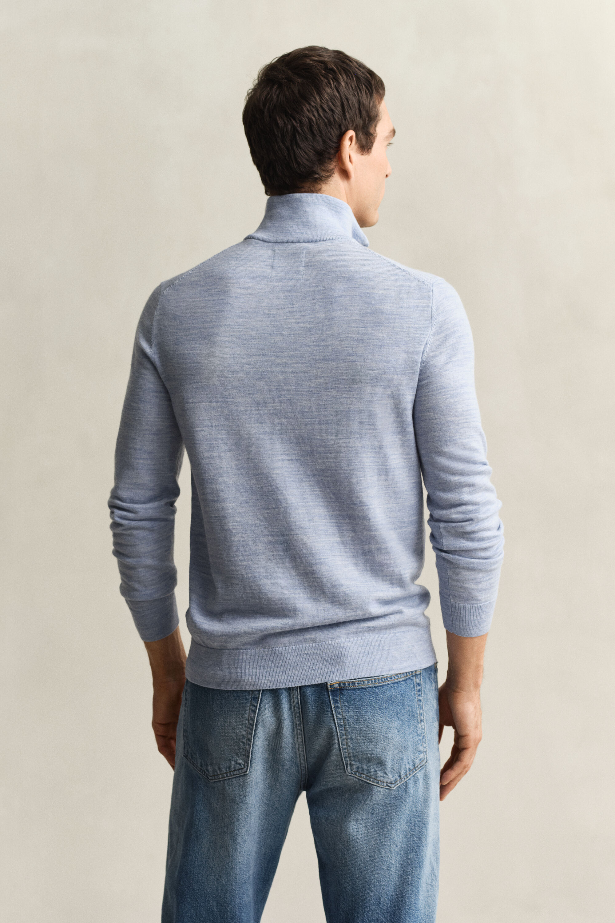 Pull à demi-zip en laine mérinos extrafine