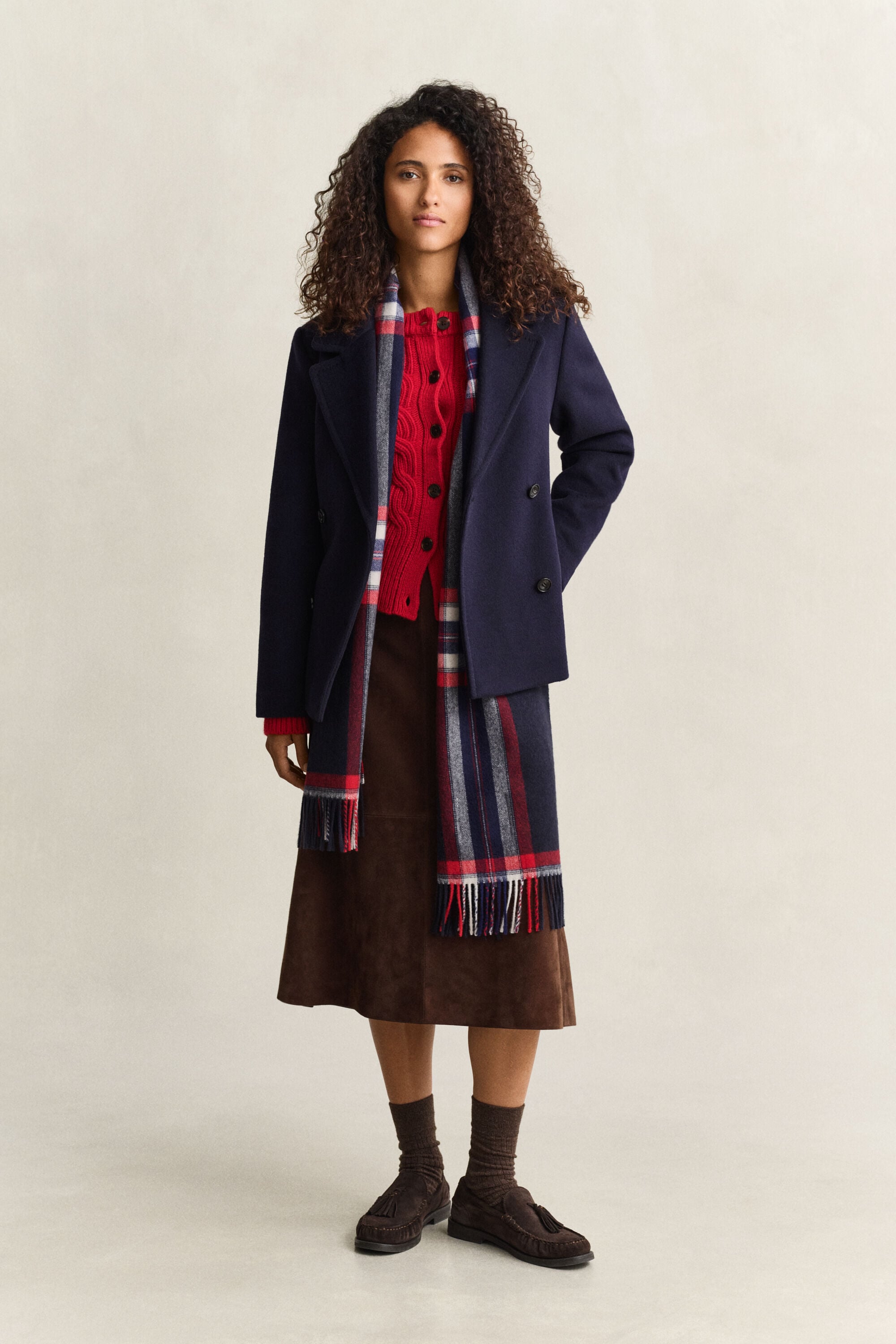 Cardigan en maille torsadée de laine mélangée