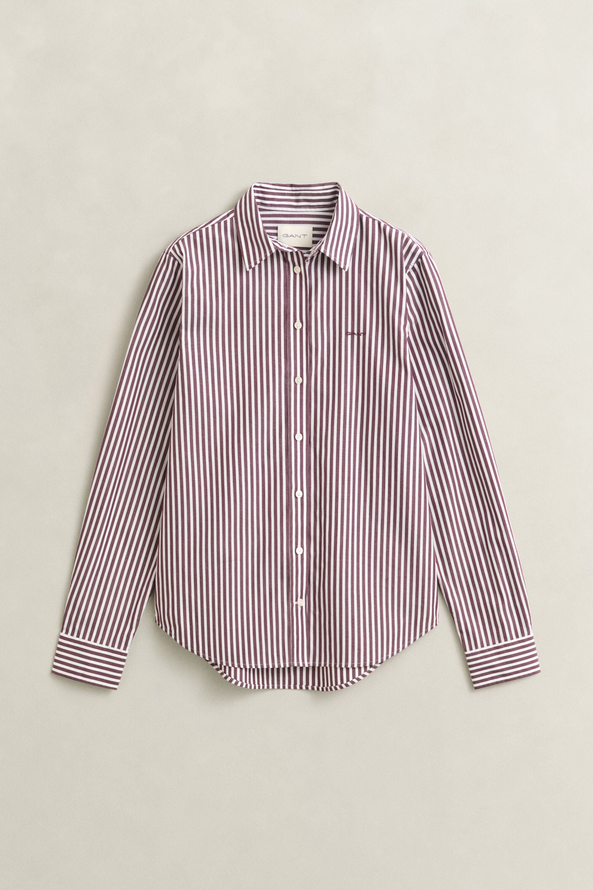 Chemise classique coupe regular en popeline à rayures
