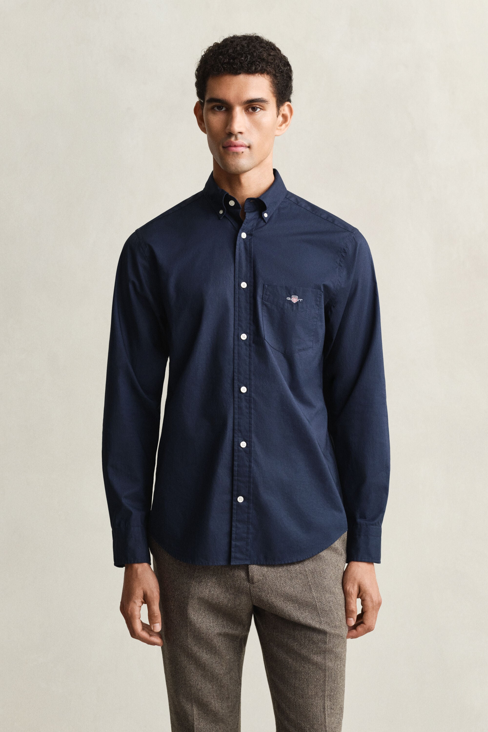 Chemise coupe regular en popeline classique