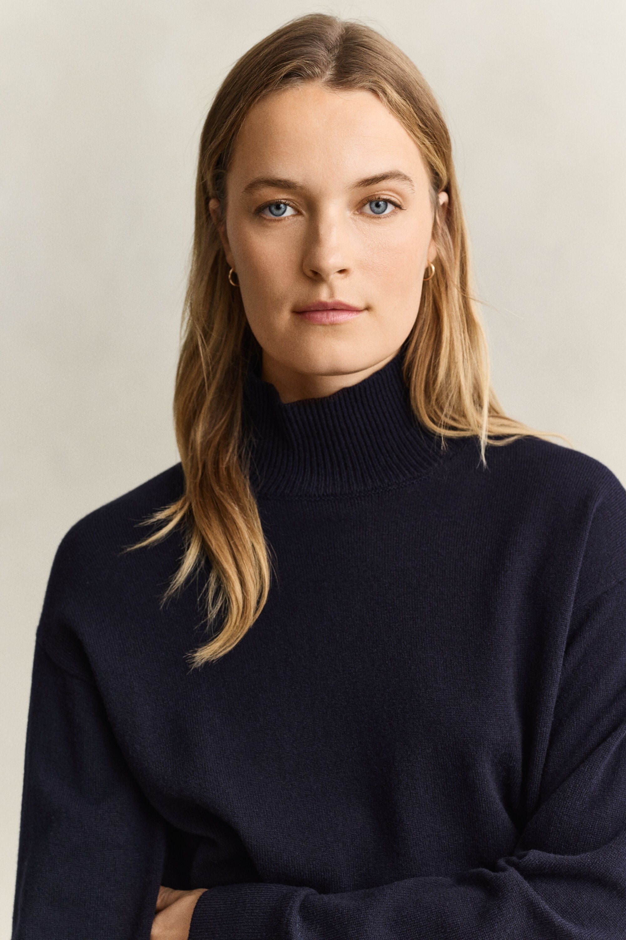 Pull à col cheminée en laine d’agneau ultrafine