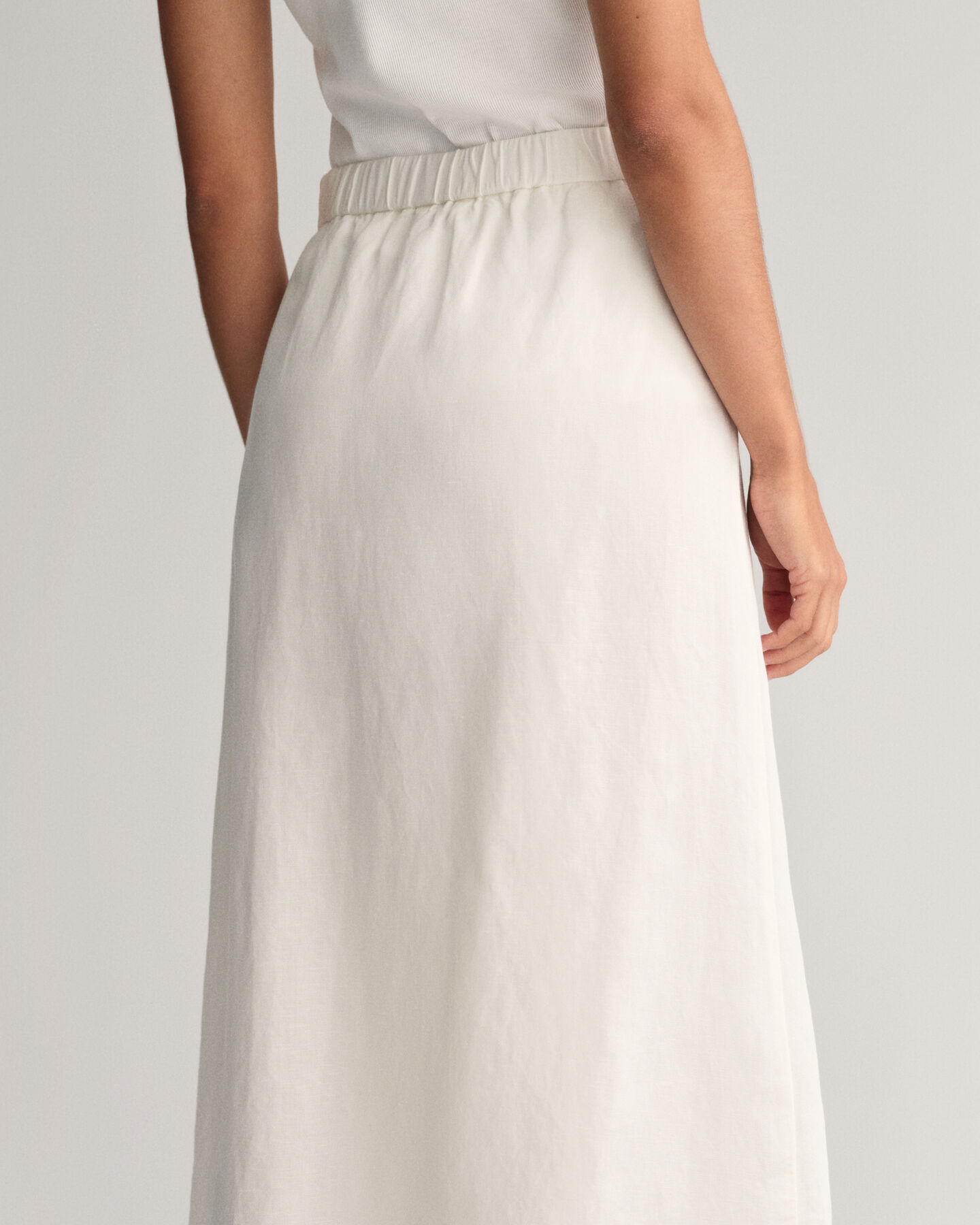 Jupe midi en lin mélangé