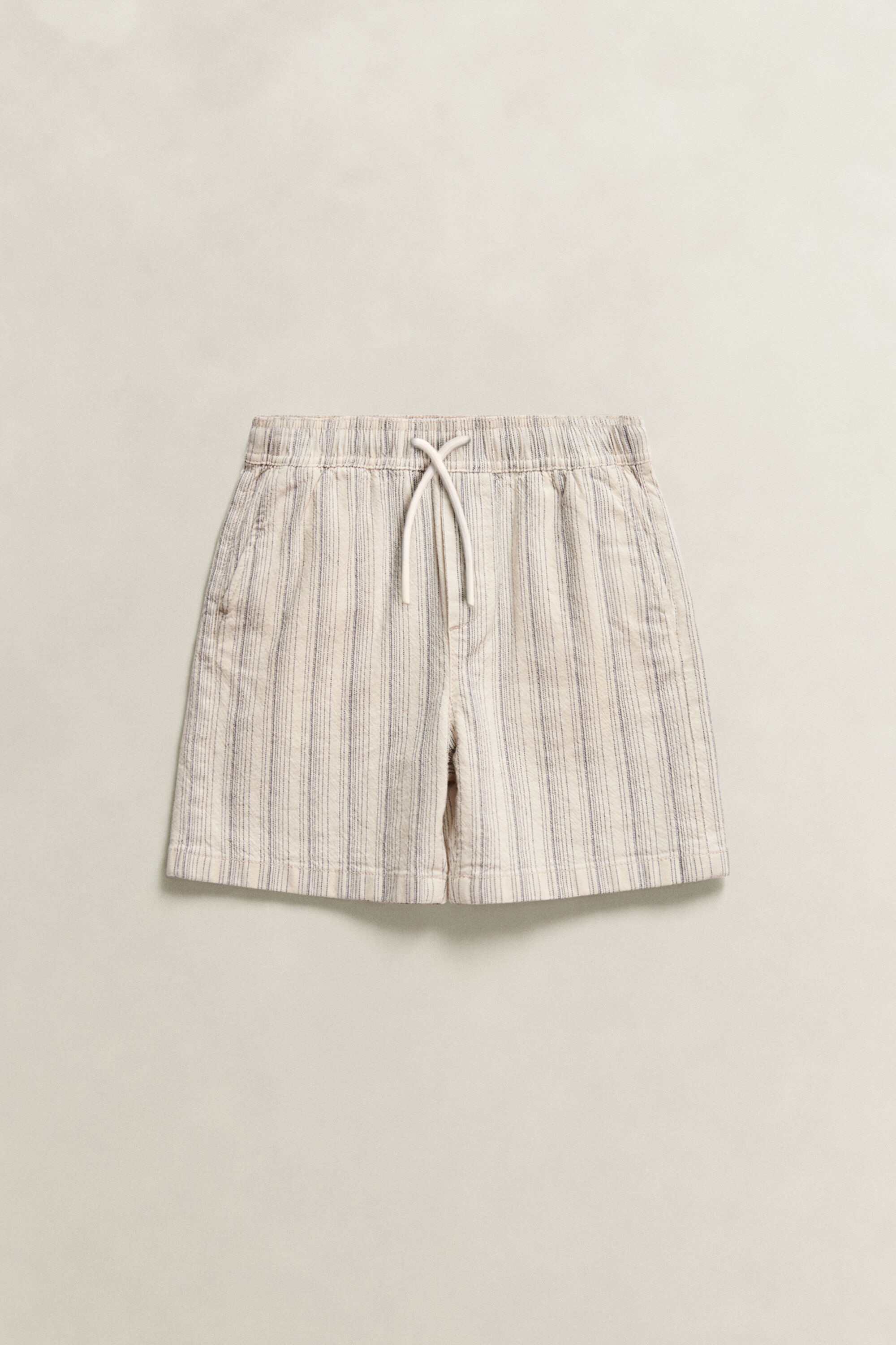 Short en lin à rayures Garçon