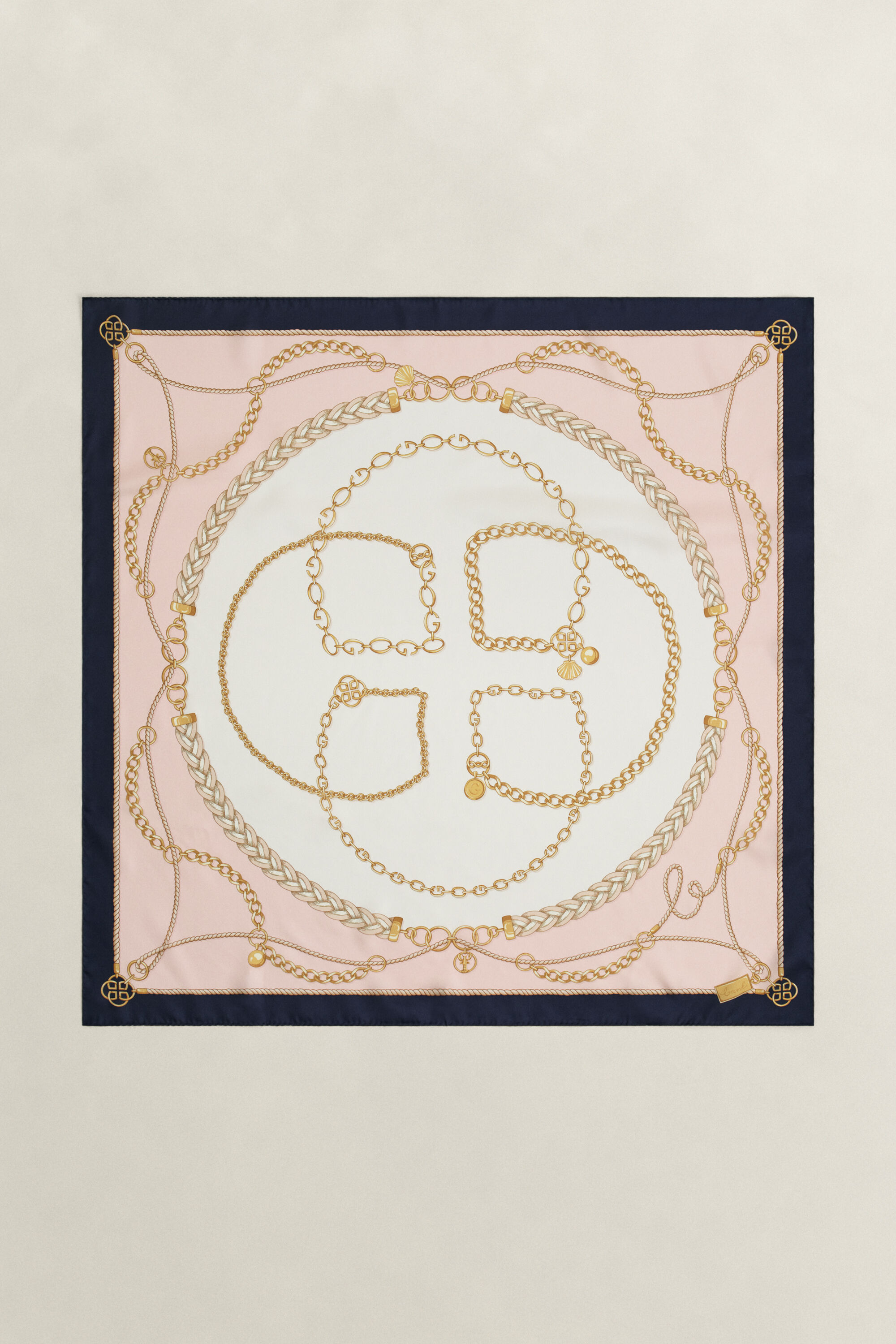 Foulard en soie à motif chaîne