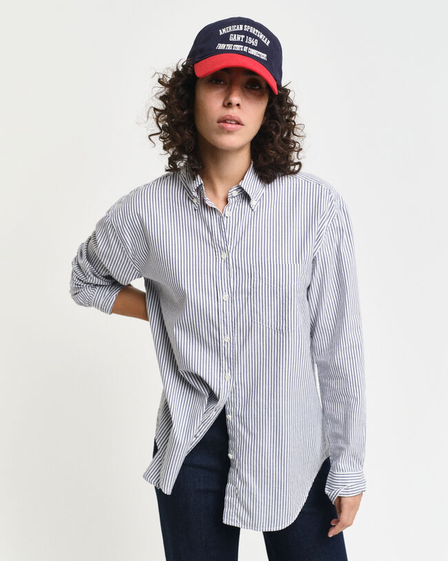 Chemise relaxed fit en coton Oxford Luxury à rayures