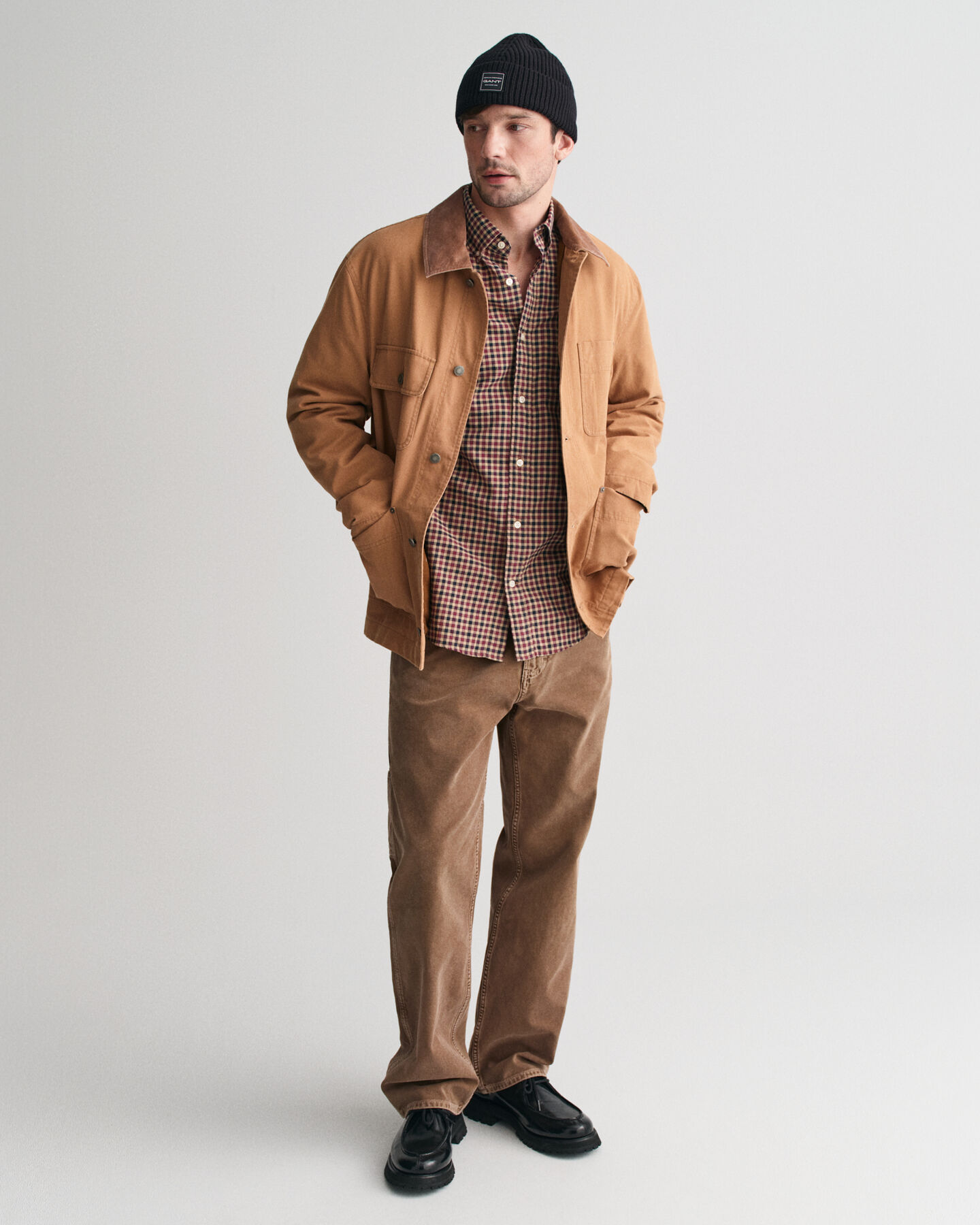 Chemise regular fit en serg&eacute; vichy l&eacute;ger