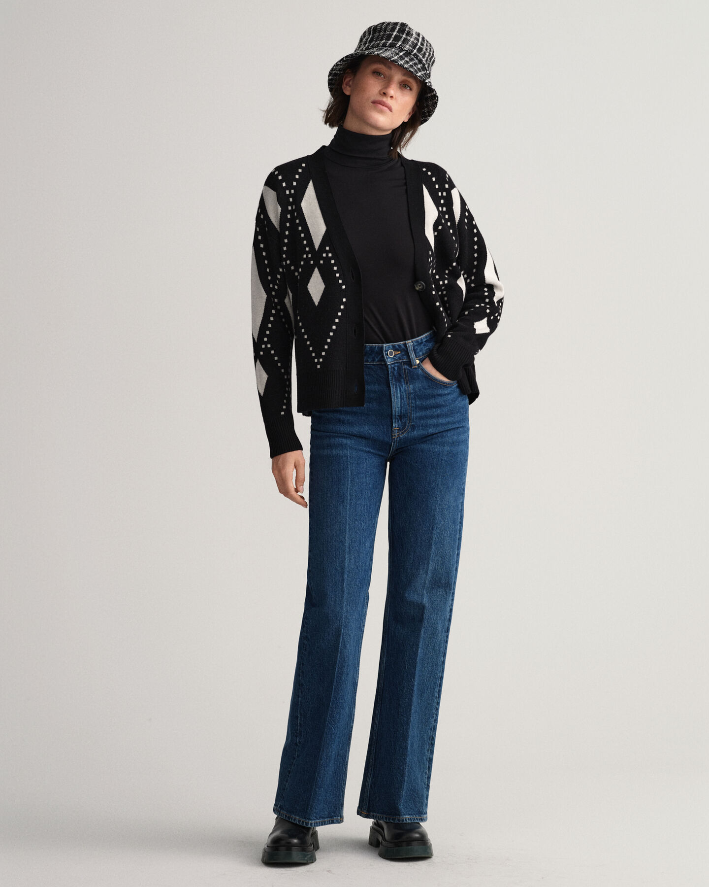 Cardigan col V Argyle