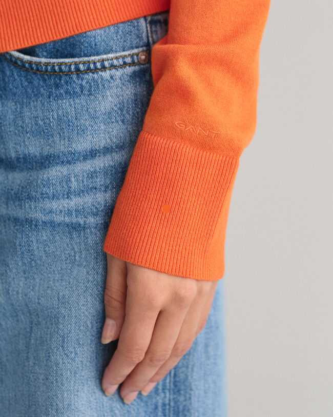 Pull col V en maille fine