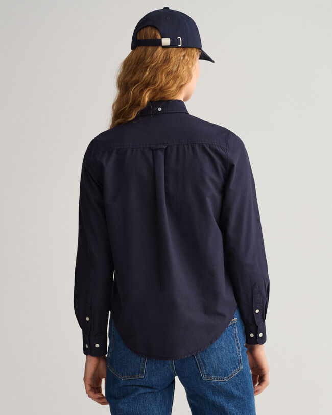 Chemise regular fit en coton Oxford teint en pi&egrave;ce