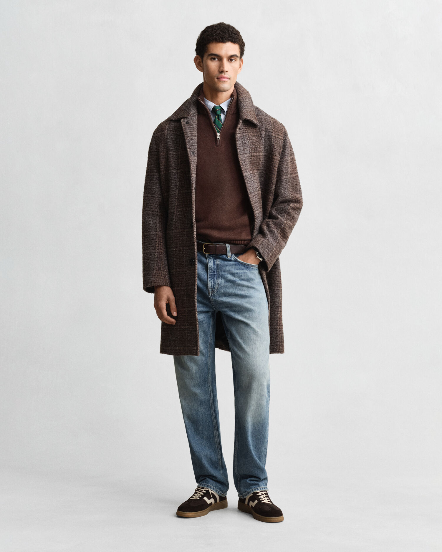 Pull en coton décontracté à demi-zip