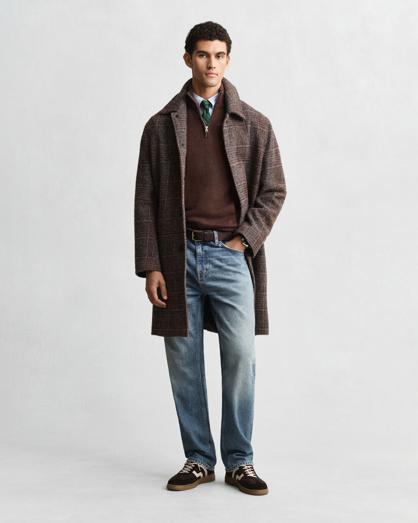 Pull en coton décontracté à demi-zip