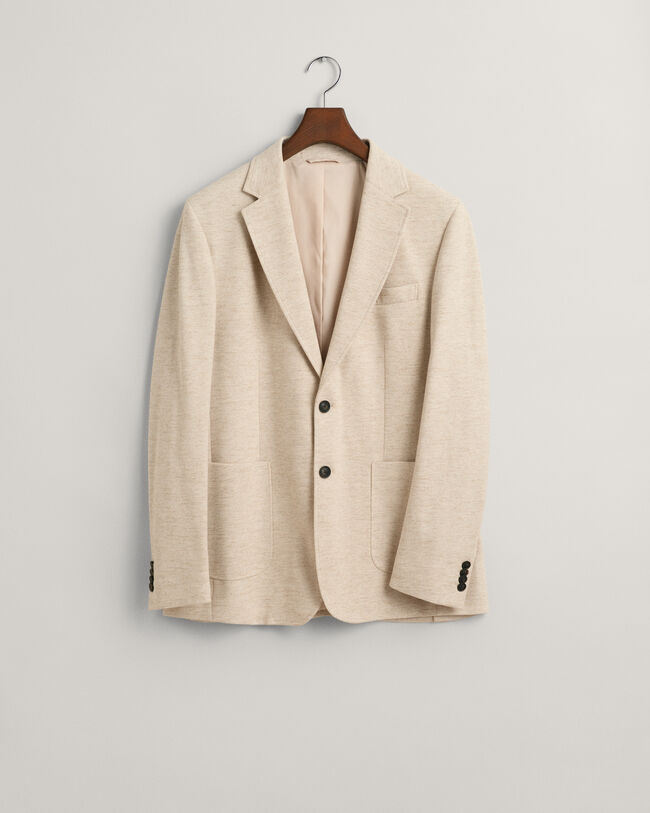 Veste blazer slim fit en coton et lin