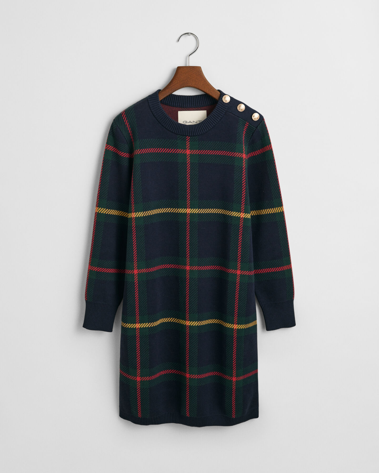 Robe ras du cou à carreaux