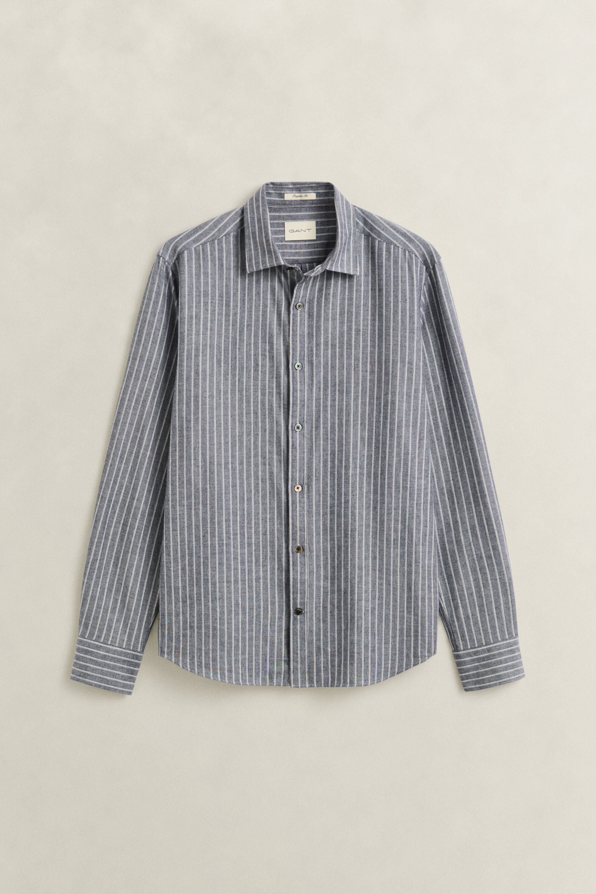 Chemise en flanelle chinée à rayures